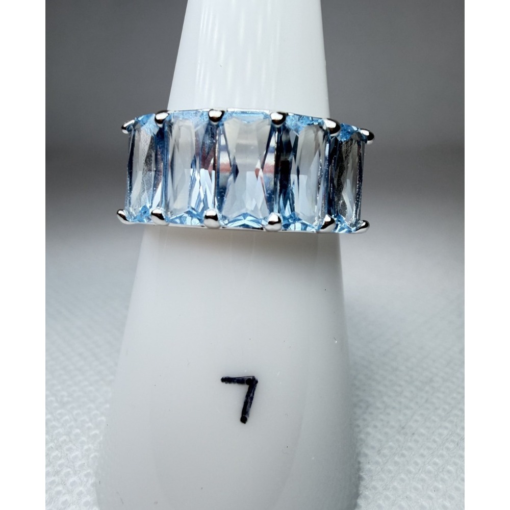 Size 7 Bomb Party Ring - RG87648 Always Glam - Aquamarine Spinel on Rhodium
